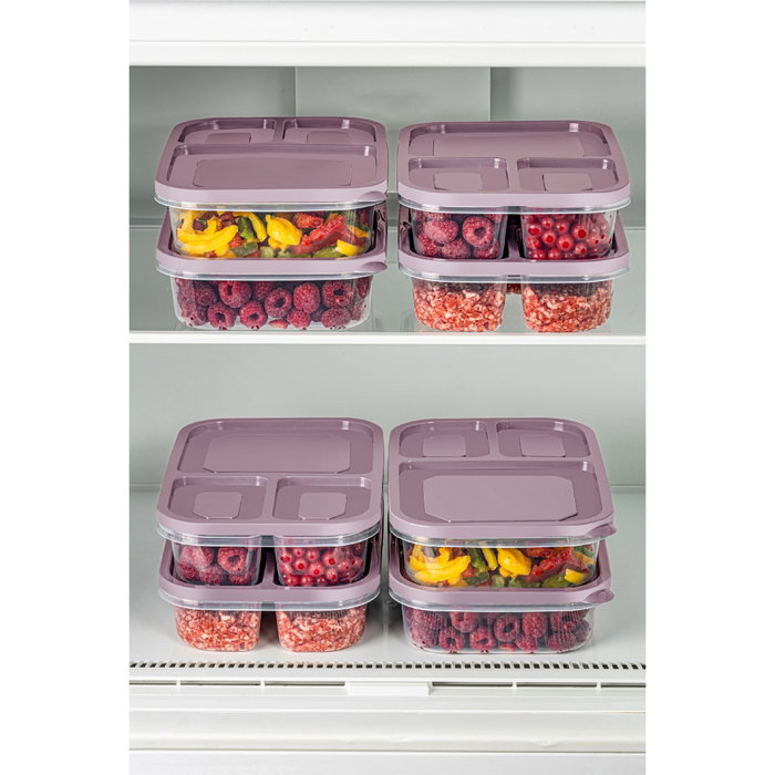 Hermia Set de 8 Cajas de Almacenaje Rosa